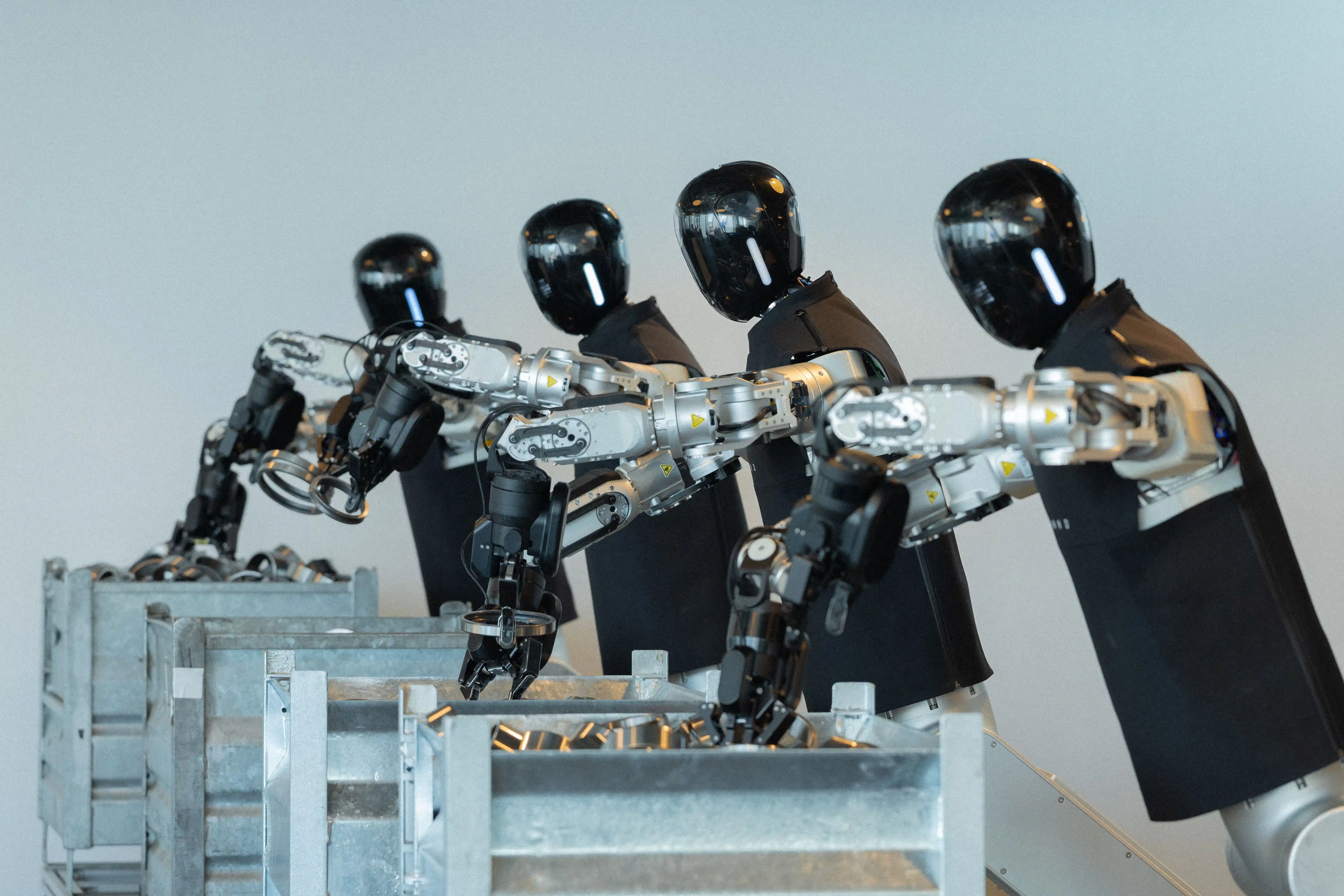 Humanoid robot industrial product scene
